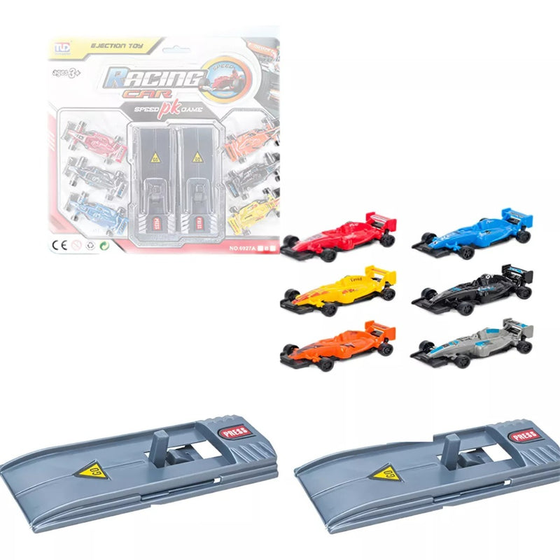 Kit 6 Mini Carrinhos De Formula 1 Com 2 Pistas