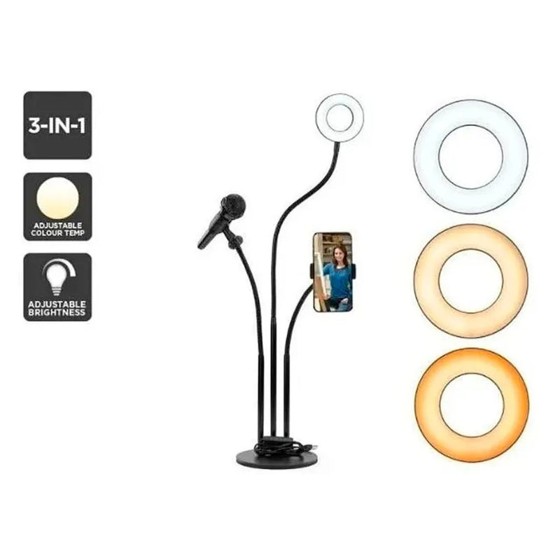 Ring Light De Mesa 3 em 1 Iluminador Led