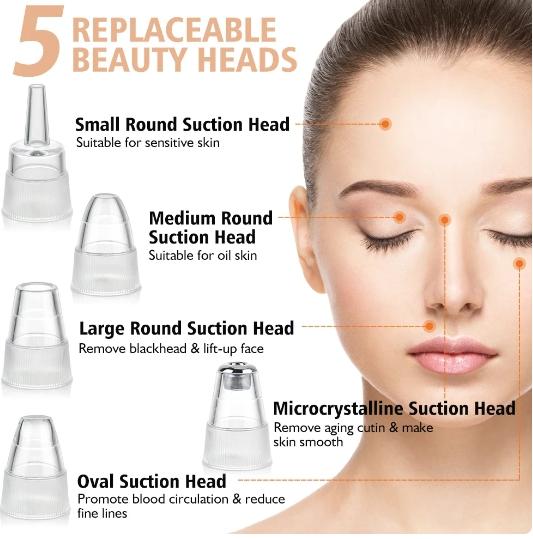 Facial removedor de cravo acne limpador elétrico blackhead ponto preto ferramenta aspirador de pó manchas pretas poros máquina mais limpa