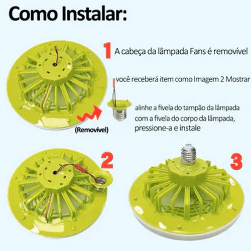 HF Luminária 2 em 1 Led com Ventilador FanMaster