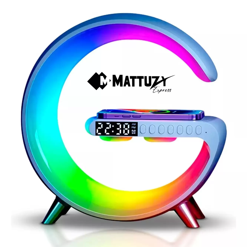 LZP - Luminária G Speaker Multifuncional - Carregamento Rápido - Mattuzy™