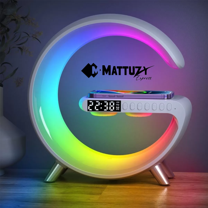 LZP - Luminária G Speaker Multifuncional - Carregamento Rápido - Mattuzy™