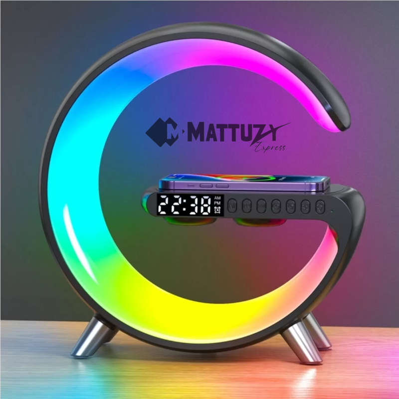 LZP - Luminária G Speaker Multifuncional - Carregamento Rápido - Mattuzy™